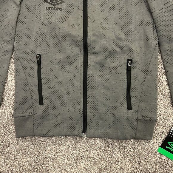 Umbro Kids Tech Soccer Full Zip Jacket Size XS (4/5) Gray Zipped Pockets NWT - Picture 8 of 14